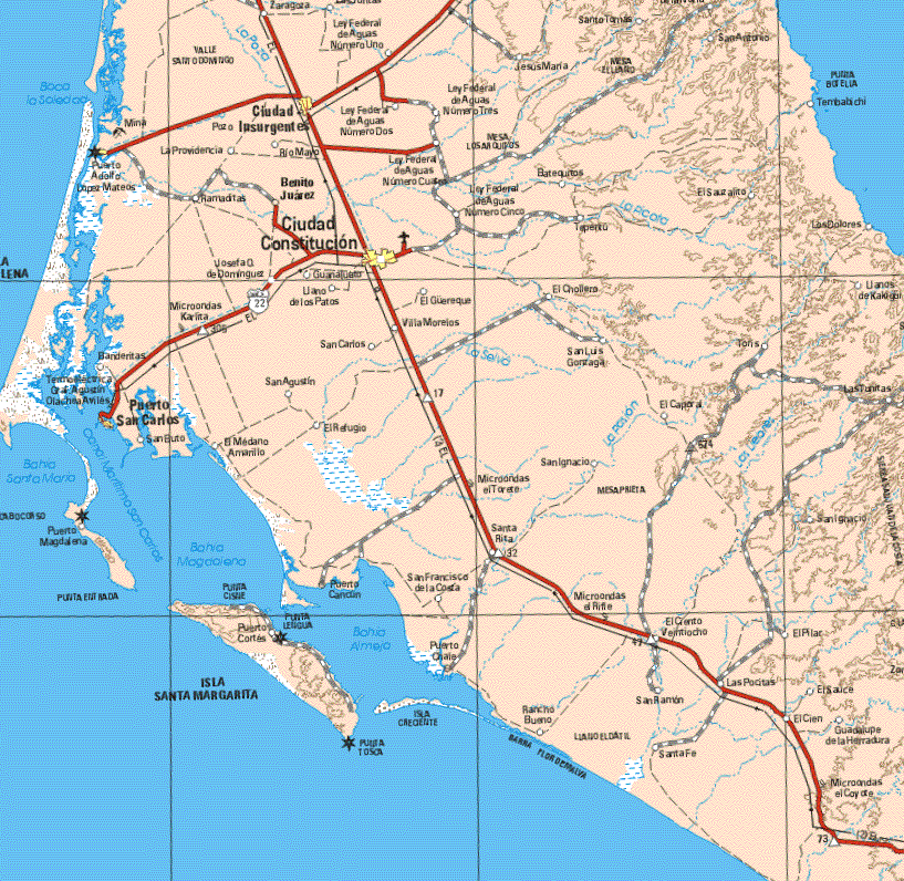 Mapa de baja california sur mexico