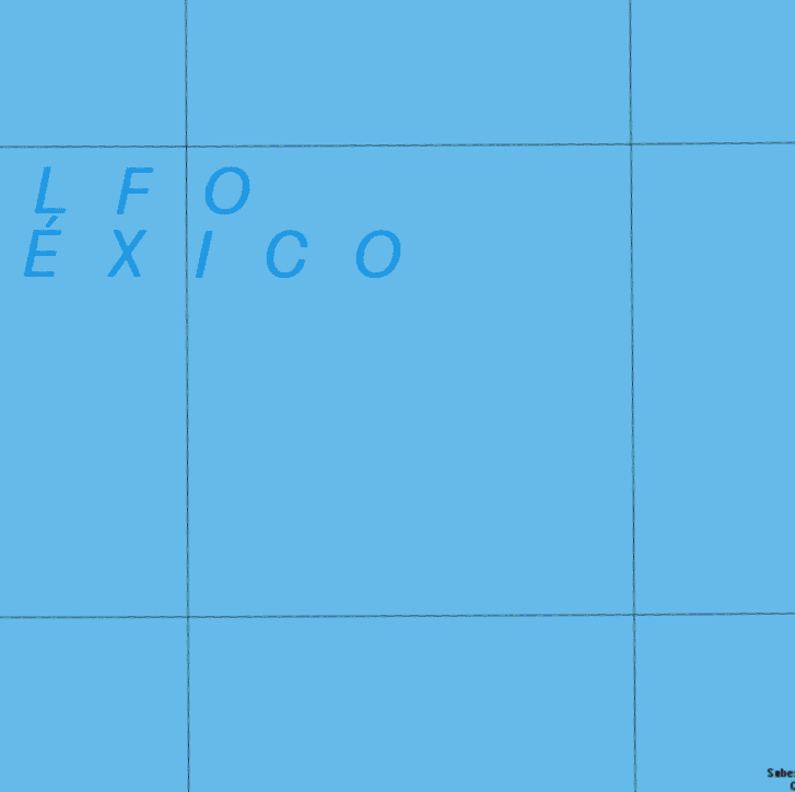 Este mapa muestra el Golfo de Mexico.