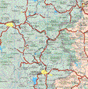 El mapa muestra las poblaciones (pueblos) de Santiago Oxtempar, San Miguel del Cerro, Guarda de San Antonio Buenavista, Concepción la Venta, Rosa de Palo amarilla, Palo Amarillo, San Joaquín del Monte, San Felipe de Jesús, La Esperanza, La Mesa, Los Lobos, Las Rosas, San Juan Palo Seco, El Deposito, Palizada, San Miguel la Maquina, San José Villa de Allende, Mesa Alto de Xoconuco, El Capulín, San Felipe Santiago.
