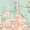 Este mapa muestra los poblados y pueblos de Santo Domingo Ocotitlan, Amatlan, Los Laureles, San Felipe Neri, Nicolás Zapata, El Vigía, Tlanepantla, Nepopualco, Totolapan, Cuatempan, Amatlipac.