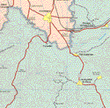 Este mapa muestra la poblacion de Axochiapan. Ademas de los pueblos y poblaciones de Ixtlico el Grande, Quebraniadero, Joaquín Camaño, Tlalayo, Palo Blanco.