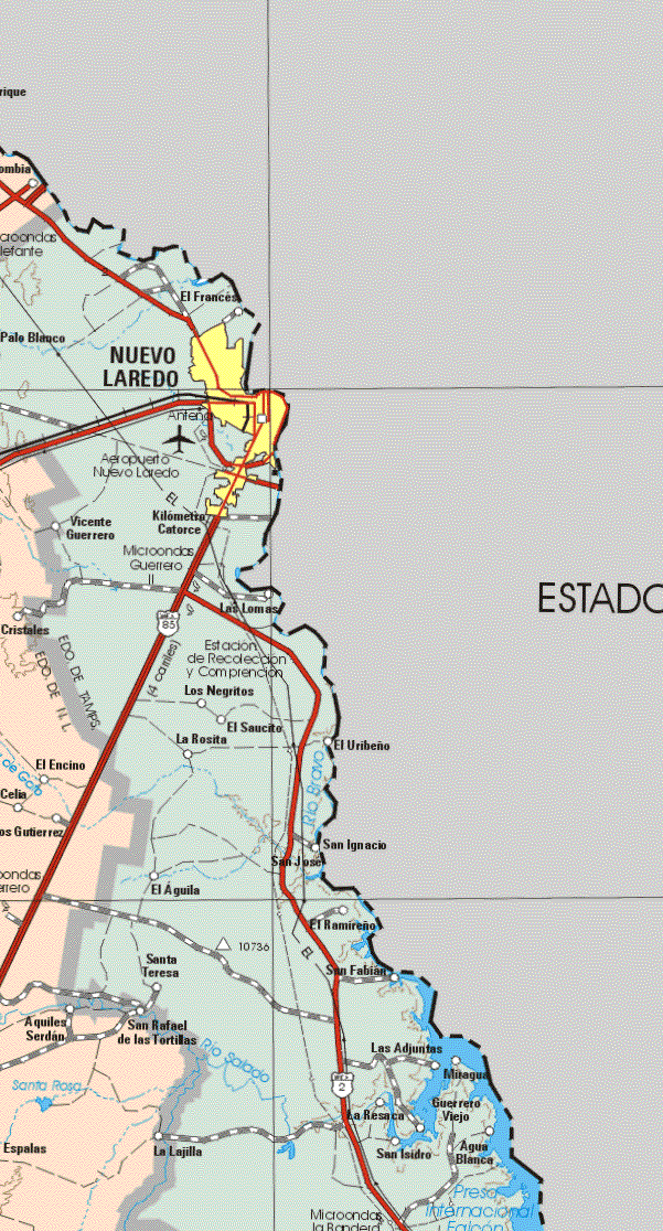 Este mapa muestra las poblaciones de Cristales, El Encino, Aquiles Serdan, San Rafael de las Tortillas, Espalas.