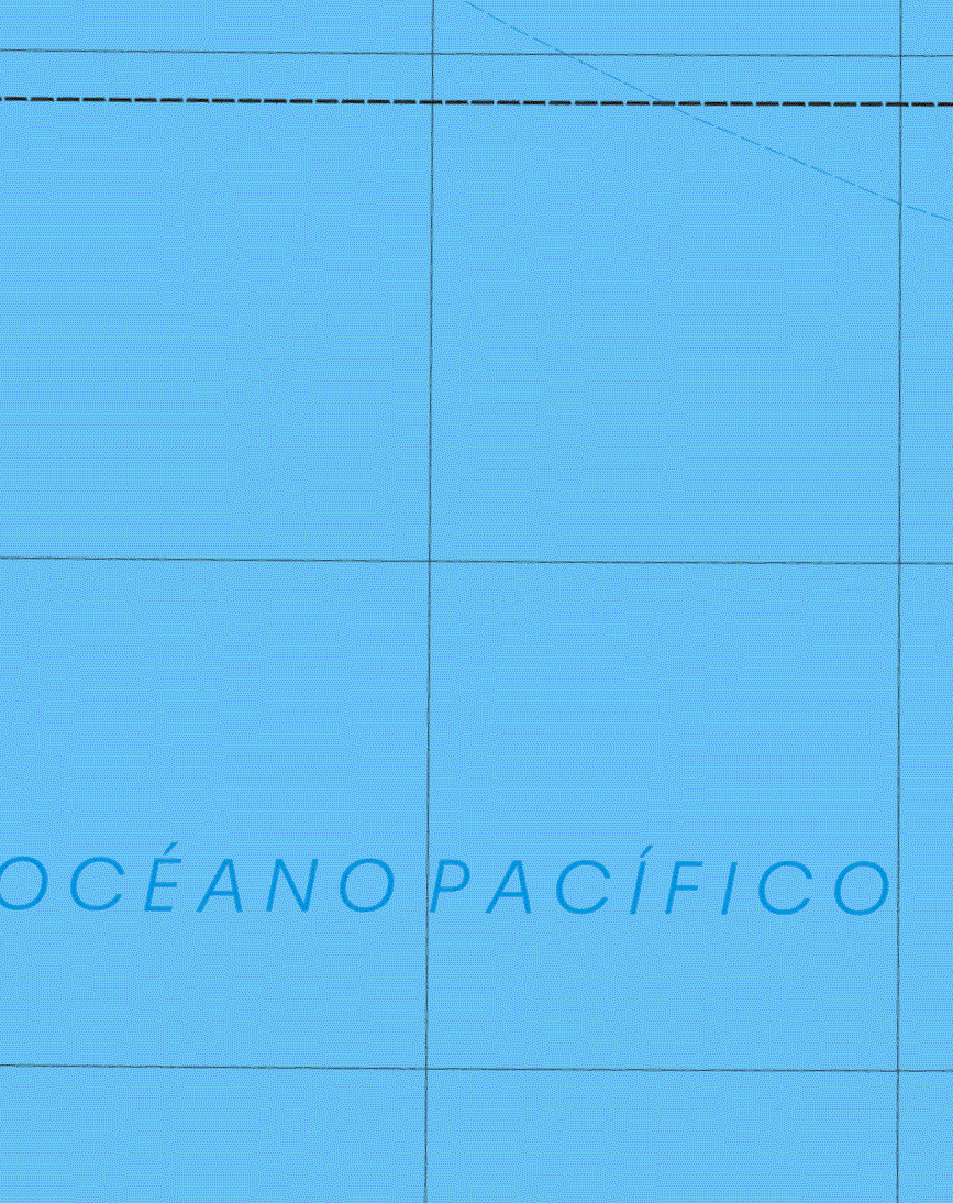 Este mapa muestra el Oceano Pacifico.